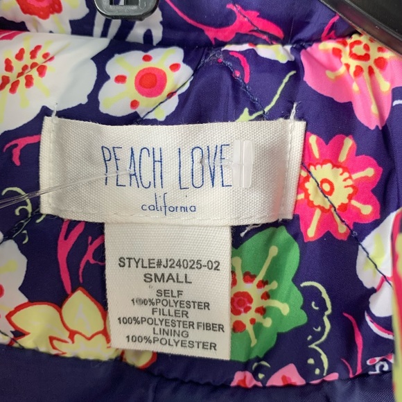 Peach Love California Puffy Vest (NWOT) (Size S) Vibrant Pretty Colors - Picture 2 of 6